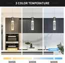 OKELI Modern Pendant Light,3Color LED Bubble Crystal Island Light Fixtures,Black Mini Pendant Lighting for Kitchen Island,Bar,6W,3000-6000K,ETL by CozyNest Decor