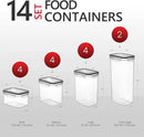 DWËLLZA KITCHEN Set of 14 Airtight Food Storage Containers for Pantry Organization and Storage - Sugar, Flour, Pasta, Spaghetti Plastic Air tight Kitchen Storage Containers With Lids, Labels & Marker by CozyNest Decor
