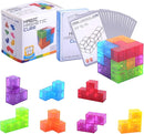 WorWoder Kids Magnetic Building Blocks Magic Magnetic 3D Puzzle Cubes, Set of 7 Multi Shapes Magnetic Blocks with 54 Guide Cards, Intelligence Developing and Stress Relief Fidget Toys for Kids (Blue) by TinyTreasures Baby Boutique