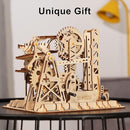 ROKR 3D Wooden Puzzles Marble Run Set - Mechanical Model Kit for Adults DIY Roller Coaster Toys Gifts for Boys/Girls (Marble Fortress) by TinyTreasures Baby Boutique