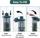 Squirrel Proof Bird Feeder Metal Mesh for Outdoors Hanging,Weight Activated Weatherproof Wild Bird Feeders with Finch Cardinal Chickadee,Large Capacity(Green) by CozyNest Decor