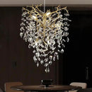 Modern Gold Crystal Tree Branches Chandelier,21 Inchs 6 Lights Modern Round K9 Crystal Chandeliers for Dining Room, Bedroom, Living Room, Foyer,Kitchen Island by CozyNest Decor