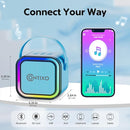 Contixo KS1A Kids Mini Karaoke Machine with LED Lights, 7–10H Playback, Dual Wireless Mics, Magic Voice Effects, Bluetooth Speaker for Children, Portable Singing Toy Gift for Boys & Girls, Blue by TinyTreasures Baby Boutique