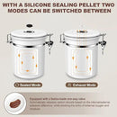 ShanSon Coffee Canister Airtight Coffee Container Stainless Steel Coffee Bean Storage Container with Scoop Coffee Canister for Beans Grounds Sugar Flour Tea Cereal,22OZ, White by CozyNest Decor