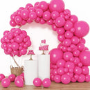 RUBFAC 129pcs Hot Pink Balloons, Latex Magenta Pink Balloon Arch Kit Garland Different Sizes 18 12 10 5 Inch for Birthday Baby Shower Wedding Princess Theme Party Decoration by TinyTreasures Baby Boutique