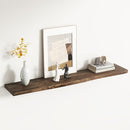 Rustic Elm Wood Floating Shelf for Wall, Live Edge 48"W x 9.2"D x 1.4"H, 1 Pack with Invisible Bracket, Large Wall Mounted Storage Shelf for Living Room Bedroom Kitchen Bathroom Decor, Walnut Finish by TinyTreasures Baby Boutique