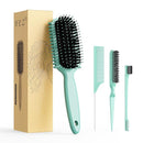 Curl Defining Brush, Curly Hair Brush, Slick Back Hair Brush, For Combing and Shaping Curls in All Hairstyles to Reduce Pulling (Green) by TinyTreasures Baby Boutique