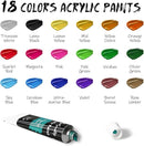 LEYEMO Acrylic Art Set, Paint Set, Painting Kit, Acrylic Paint Sets for Kids, Canvas Set with 18 Acrylic Paints, 8 Painting Brushes, Art Supplies for Kids, Adults, Beginners by TinyTreasures Baby Boutique