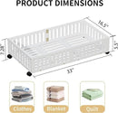 Bamboo Under Bed Storage with Wheels (2-Pack) – Rolling Underbed Shoe Organizer Box for Shoes, Blankets, Toys, Clothes Container Space-Saving Organizer Bins for Bedroom, Closet, Dorm, Nursery by CozyNest Decor