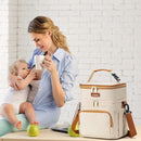 Insulated Breastmilk Cooler Bag with Ice Pack - Holds 6x9oz Bottles, Leakproof Double Layer, Baby Bottle Cooler Bag with Adjustable Strap for Nursing Moms, Daycare & Travel by TinyTreasures Baby Boutique