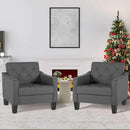 STHOUYN Living Room Chairs Accent Chairs Set of 2, Waiting Room Arm Chairs, Reading Chairs for Bedroom Comfy Club Chair Tufted, Office Small Space (2, Grey) by CozyNest Decor