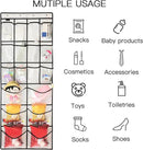 Extra Large Hanging Crystal Clear Over Door Shoe Organizers, Closet Shoe Organizer Shoe Rack Organizer Shoe Storage, 12+6Pockets, 4Hooks, white (59"x 21.6") by CozyNest Decor