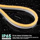GZBtech Flexible LED Neon Rope Lights 16.4FT,AC 110-120V Waterproof Strip Light, 120LEDs/M Cuttable Connectable Neon Lighting for Indoor Outdoor Home Decor/Commercial Building Use-Amber 5M by CozyNest Decor