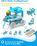 WhalesBot D3 Pro 12-in-1 STEM Wecode Pad Coding Robot Kit for Kids, 388-Piece Educational Building Set with Interactive Storytelling, Ideal Toy Gift for Boys & Girls Ages 6-8 by TinyTreasures Baby Boutique