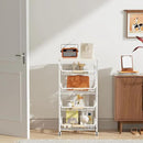 5-Layer Fruit Basket Kitchen Food Storage Organizer and Storage Rack, Stackable Storage cart with Desktop, Pull-Out Hollow Metal Storage Basket, Wheeled Sorting Rack Spice Rack by CozyNest Decor