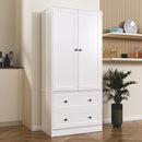 64.2" Tall White Kitchen Pantry, Storage Cabinet with Doors and Drawers, Freestanding Wooden Organizer for Kitchen, Dining Room