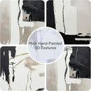 Black White Brown Framed Canvas Wall Art Set, Neutral Geometric Wall Decor, Modern Abstract Wall Painting, Minimalist Artworks for Living Room, Bedroom, Dining Room, Office - 16"x24"x3