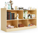 Montessori Shelf, Wooden Toy Storage Organizer for Books Toys, 2 Shelf Bookcase, 5-Section Storage Cabinet, Toddler Book Shelf for Kids Rooms, Playroom, Nursery, Kindergarten (Natural) by CozyNest Decor