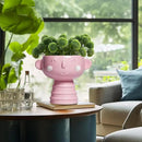 Smiley Face Planter - 7 Inch Ceramic Head Planter for Indoor Outdoor Plants, Cute Succulent Pots with Drainage Hole, Decorative Flower Pots, Home Room Desk Decor, Birthday Gifts, Bright Pink by GreenHaven Gardens