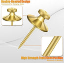 KURUI 60-Pack Metal Push Pins for Wall Hanging Decor, Renter Friendly Hooks for Bedroom Office Gallery Dorm Home, Double Headed Thumb Tacks for Tapestry/Canvas/ Picture Frame/Art, Gold Picture Hangers by CozyNest Decor