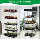 5 Layer Sprouting Tray Storage Shelf, Plant Tray Shelf Nursery Pot Tray Shelf Seeding Tray Container Shelves Indoor/Outdoor Plant Rack Holder (34.65''Hx13.58 Wx16.54 L, White) by GreenHaven Gardens