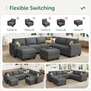 HONBAY Corduroy Sectional Couch with Storage U Shaped Sectional Sofa Modular Sectional Couches for Living Room, Dark Gray by CozyNest Decor