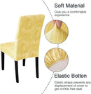 JQinHome Pattern Chair Covers for Dining Room Set of 6, High Stretch Removable Washable Parsons Chair Slipcover for Home Party Hotel Wedding Ceremony (Quicksand Beige,6PCS) by CozyNest Decor