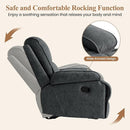 Nursery Rocking Chairs,Velvet Rocker Recliner Nursing Chair,Oversized Nursery Recliner Glider Chair with Extra Wide Footrest for Breastfeeding,Dark Grey by TinyTreasures Baby Boutique