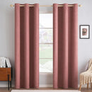 MIULEE 100% Blackout Linen Textured Curtains for Bedroom Solid Thermal Insulated Dusty Rose Grommet Room Darkening Curtains & Drapes Luxury Decor for Living Room Nursery 42 x 84 Inch (2 Panels) by TinyTreasures Baby Boutique