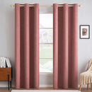 MIULEE 100% Blackout Linen Textured Curtains for Bedroom Solid Thermal Insulated Dusty Rose Grommet Room Darkening Curtains & Drapes Luxury Decor for Living Room Nursery 42 x 90 Inch (2 Panels) by TinyTreasures Baby Boutique