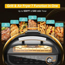 Indoor Grill and Air Fryer Combo with Ceramic Accessories, 7-IN-1 Digital Display, 5.2 QT Electric Smokeless, 500°F Max, Large View Window, Roast, Bake & Dehydrate, Adjustable Temps, Easy Clean by CozyNest Decor