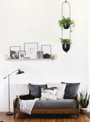 Modern Metal Hanging Planter for Indoor Outdoor Plants with Hook 2 Tier Boho Wall and Ceiling Flower Pots Baskets Holder Home Office Decor(Black) by GreenHaven Gardens