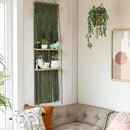 Hanging Shelf Macrame Wall Hanging Green Boho Shelfs with Tassels 2 Tier Floating for Plants Bedroom Dorm Living Room Wall Decor Rustic Wooden Organizer(Wood) by CozyNest Decor