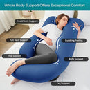 Sasttie Pregnancy Pillows for Sleeping, Jumbo U Shaped Cooling Full Body Pillow with Removable Cover, Pregnant Women Must Haves, Maternity Essential, Navy by TinyTreasures Baby Boutique