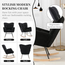 NIOIIKIT Nursery Rocking Chair Teddy Upholstered Glider Rocker Rocking Accent Chair Padded Seat with High Backrest Armchair Comfy Side Chair for Living Room Bedroom Offices (Black Teddy) by TinyTreasures Baby Boutique