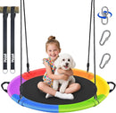 Hapfan 40" Saucer Tree Swing for Kids and Adults, Disc Round Swing for Kids Outdoor with Swivel, UV-Resistant Textilene Fabric, 700 lb Weight Capacity, 9.8 FT Hanging Straps, 2-Year Warranty (Rainbow) by TinyTreasures Baby Boutique