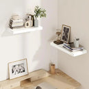 Fun Memories White Floating Shelves 16 Inch Long, 8 Deep Floating Shelf Wall Mounted, 16 x 8 Inch Wooden Bathroom Shelves, Deep Storage Shelves for Living Room, Kitchen, Set of 2 by CozyNest Decor