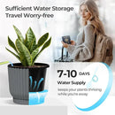 T4U 7 Inch Self Watering Pots for Indoor Plants, 4 Pack Gray Plastic Flower Pots for All House Plants, Flowers, African Violets by GreenHaven Gardens