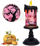 Halloween Snow Globe Candles Lighted Lamp, Lighted Flameless Candles with Water Glitter Swirls and Spooky Moving,Battery Operated by CozyNest Decor