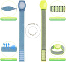 Kids Wristband Compatible with Apple AirTag, Protective Case for Air Tag GPS Tracker Holder with Nylon Bracelet, Adjustable Anti Lost Watch Band for Toddler Child Elder(Blue&Green) by TinyTreasures Baby Boutique