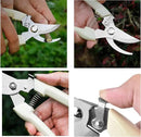 Garden Flower Shears Pruning Shears 6.9 inches Straight and Bypass Scissors Heavy Duty Plant Scissors for Cutting Flowers, Trimming Plants, Bonsai, Fruits Picking (White handle Straight and Bypass) by GreenHaven Gardens