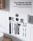 Bitvae Toothbrush Holder, Cleaning and Fast Drying, 5 Toothbrush Slots or Shaver Slot Accessories for Family, LED Smart Screen, Wall Mounted Holders for Bathrooms by CozyNest Decor