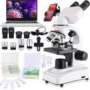 Compound Microscope，40X-2500X Research Class Professional Microscope，WF10x and WF25x eyepieces, Dual LED Lighting and Two-Layer Mechanical Stage，Microscope for Adults… by TinyTreasures Baby Boutique