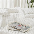 Esterra Chunky Knit Blanket Throw 40"x50", 100% Hand Knitted Chenille Throw Blanket, Cozy Soft Thick Cable Knit Throw Large Rope Knot Crochet Throw Blanket for Sofa Couch Bed, Snow White by CozyNest Decor