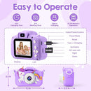 Kids Camera, Toys for Toddlers Age 3-8 Year Old Girl Christmas Birthday Gifts, Children Digital Camera with Cartoon Soft Silicone Cover and 32GB Card (Violet) by TinyTreasures Baby Boutique