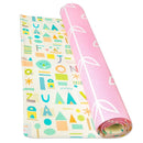 Baby Care Play Mat (Large, Sea Petals - Pink) 82'' x 55'' Original One-Piece Reversible Rollable Waterproof Play Mat for Infants, Babies, Toddler, and Kids by TinyTreasures Baby Boutique