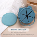 Silicone Snack Cups for Toddlers, Kids Snack Containers No Spill, Baby Treat Holders with Handle Dust Proof Lid, 2 Pack Dishwasher Safe and BPA Free 9 oz by TinyTreasures Baby Boutique