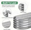 Galvanized Raised Garden Bed Kit, Galvanized Planter Garden Boxes Outdoor, Oval Large Metal for Vegetables,Flower,12x1.8x1FT by GreenHaven Gardens