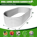 A ANLEOLIFE 8X4X2 ft Galvanized Raised Garden Beds Outdoor, Oval Large Metal Deep Root Planter Box for Planting Vegetables Flowers Herb, Anti-Rust & Easy-Setup, Antique White by GreenHaven Gardens