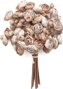 Floroom Ranunculus Artificial Flowers 18 Pcs Taupe Brown Faux Silk Mini Ranunculus Bulk Fake Wedding Filler Flowers for DIY Bouquets, Centerpieces, Bridal Shower Decorations & Arrangements by CozyNest Decor